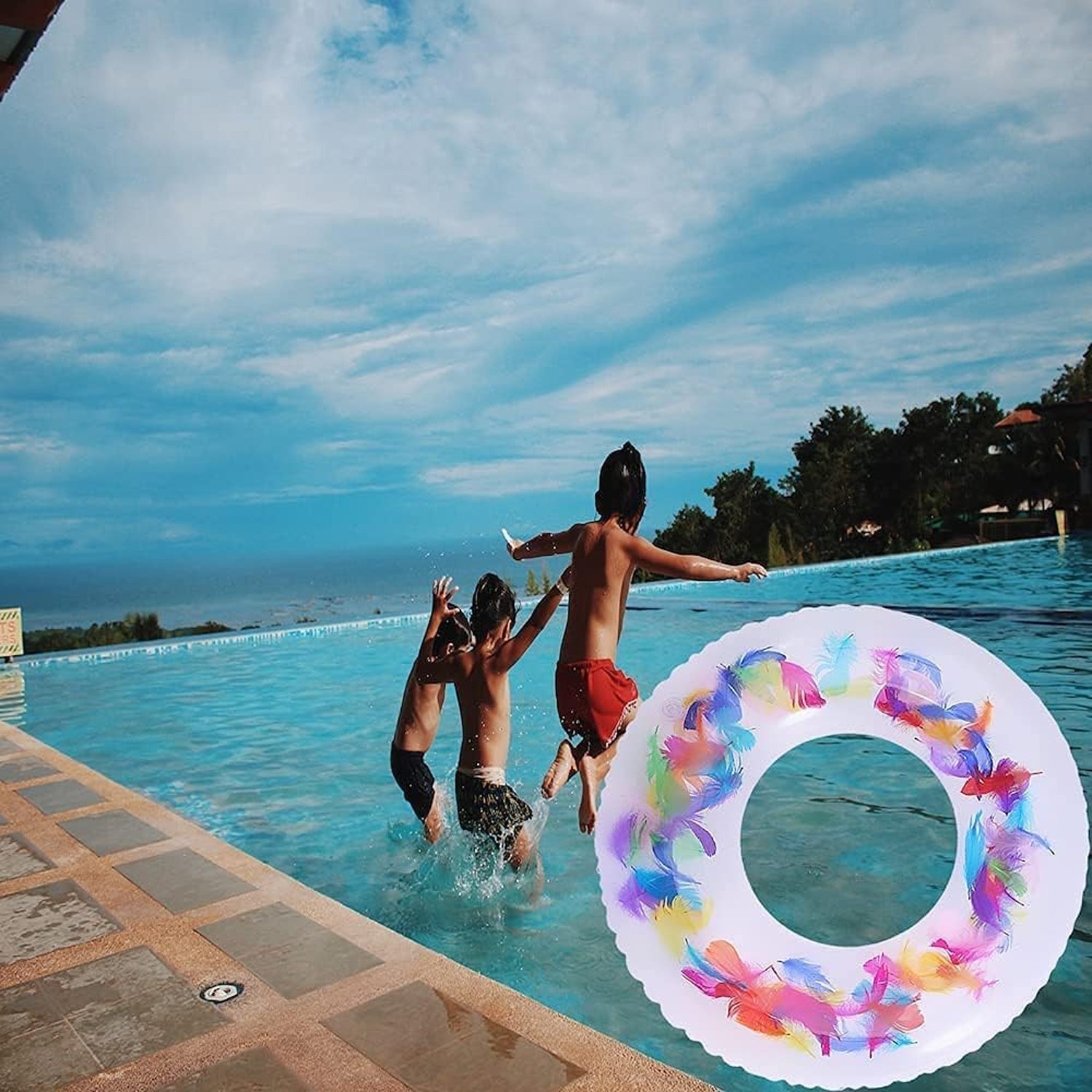 Swim Ring, For children, Conveniently Portable, Feathers, Swimming Ring, For Water Play, For Beaches, Swimming, Summer Vacation (1 Pc) Swim Ring, For children, Conveniently Portable, Feathers, Swimming Ring, For Water Play, For Beaches, Swimming, Summer Vacation (1 Pc)
